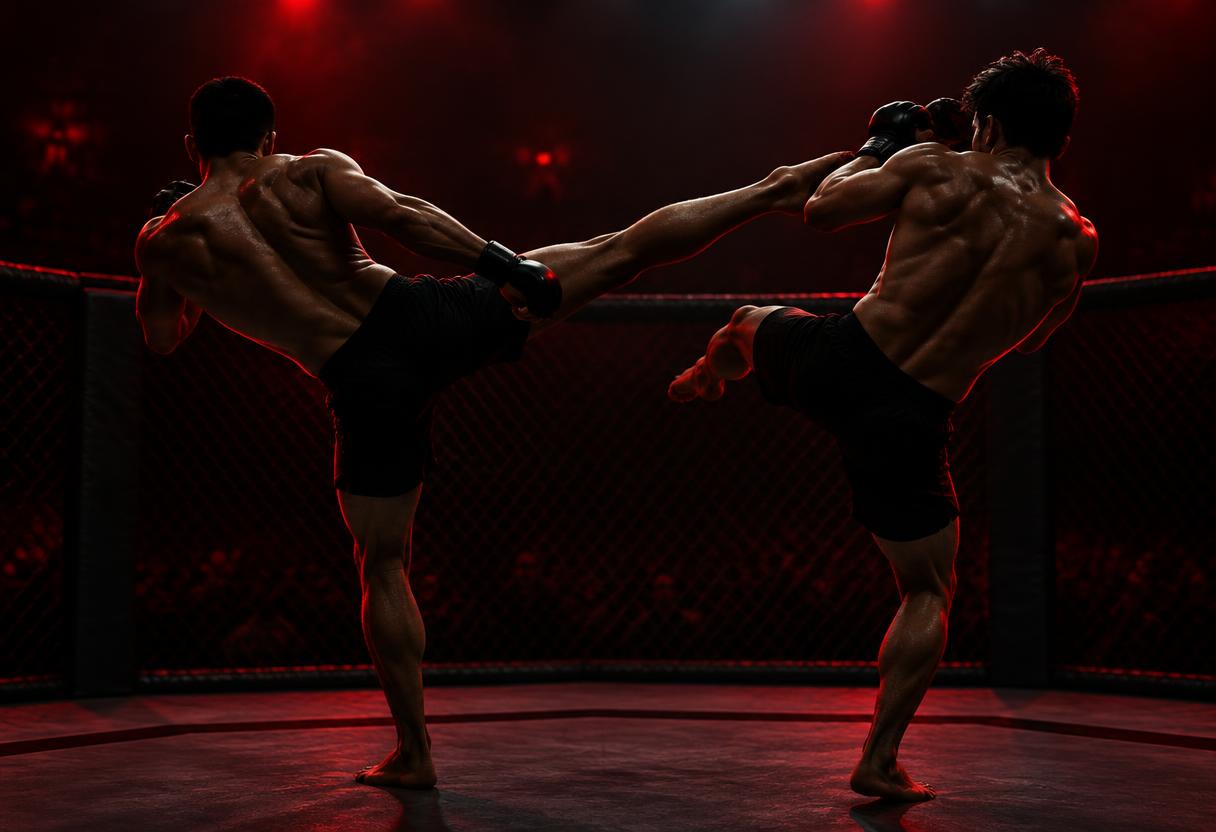 Patada alta durante el combate